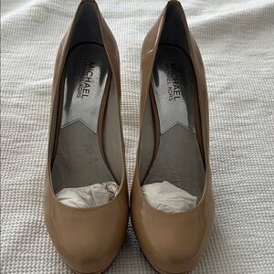 Michael Kors Nude Platform Patent Heels